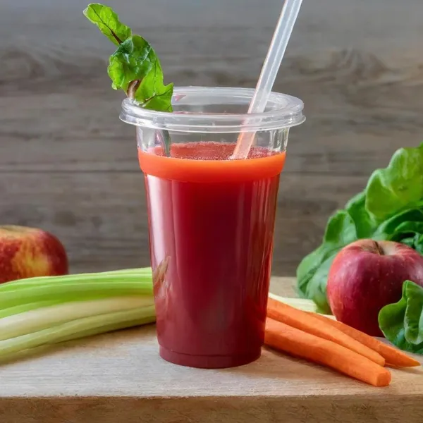 Beet-Nik fresh juice made with apple, beet, carrot, celery, spinach