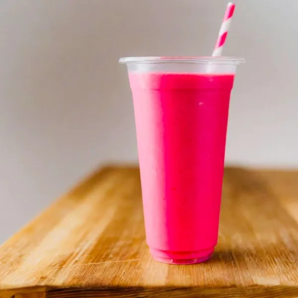 Dragon Berry smoothie, a pink dragon fruit and berry smoothie