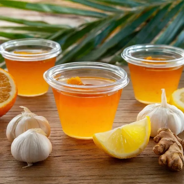 A row of Organik Bar 2 oz wellness shots